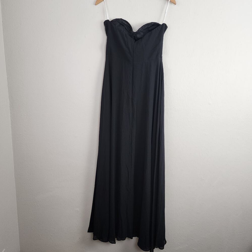 Lulus Remember This Moment Black Rhinestone Strapless Bustier Maxi Dress M - Picture 10 of 14